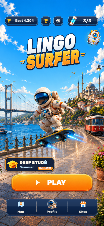 Lingo Surfer home screen